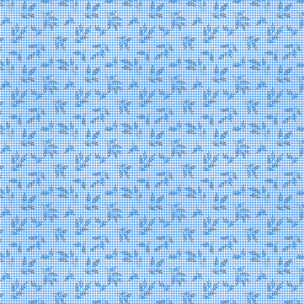Makower | Plain & Simple | Wheat Gingham | Cornflower