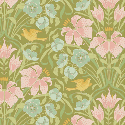 Tilda Songbird | Lot de coupons Fat Quarter | Vert (5)