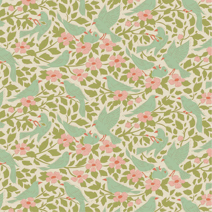 Tilda Songbird | Lot de coupons Fat Quarter | Vert (5)
