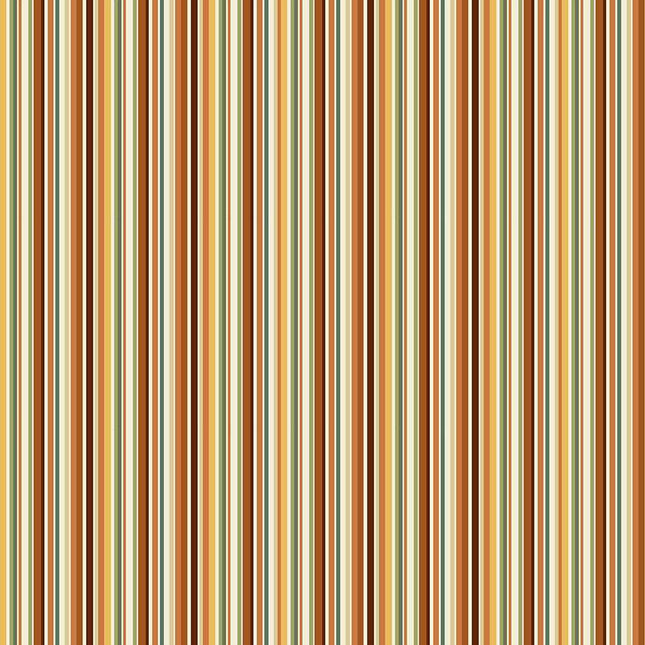 Makower Hello Autumn | Stripe | Brown
