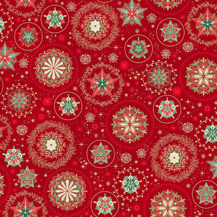Makower Good Tidings | Cristal de Neige | Rouge