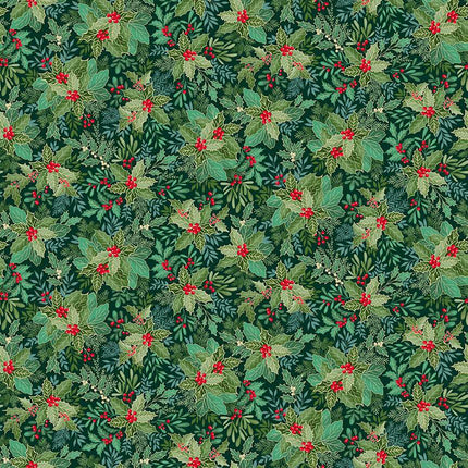 Makower Good Tidings | Lot de 24 coupons de tissu « Fat Quarter » spécial Noël
