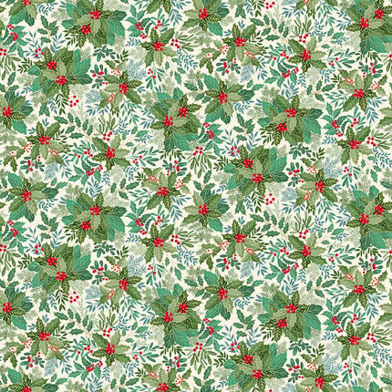 Makower Good Tidings | Houx | Crème
