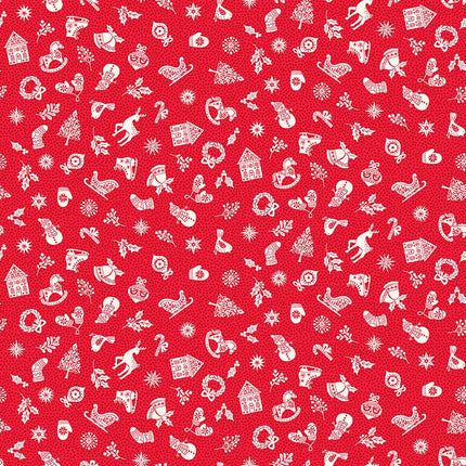 Makower Scandi 25 | Charm packs | Rouge