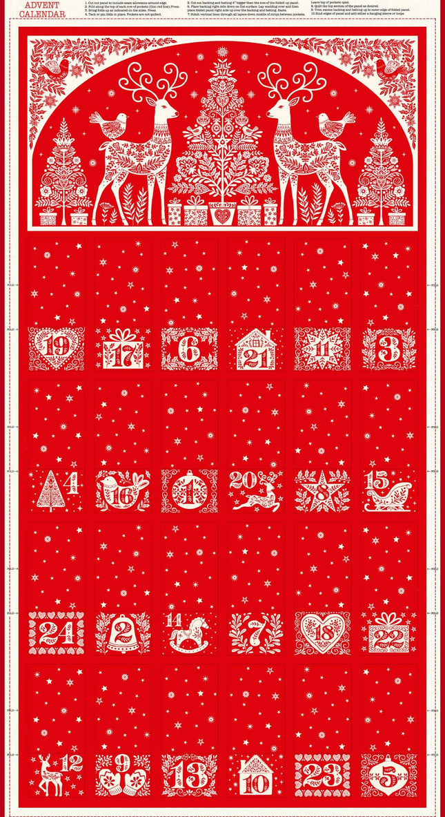 Makower Scandi 25 | Folding Advent Panel