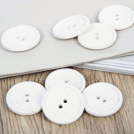 15mm Eco Button | 2 Hole | Recycled Cotton | Natural - G466415\2 | RT113