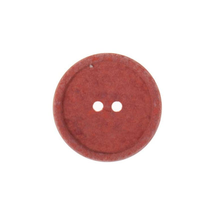 15mm Eco Button | 2 Hole | Recycled Cotton | Red - Hollies Haberdashery UK