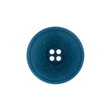 15mm Eco Button | 4 Hole | Corozo | Rimmed Medium Blue - Hollies Haberdashery UK