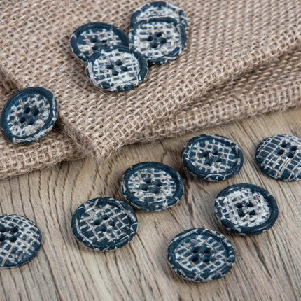 15mm Eco Button | 4 Hole | Jute | Natural - G466315\2 | RT5