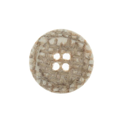 15mm Eco Button | 4 Hole | Jute | Natural - G466315\2 | RT5