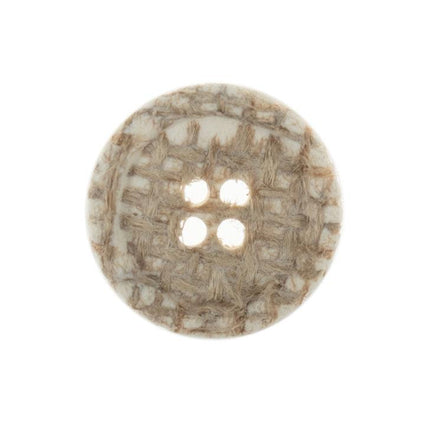 18mm Eco Button | 4 Hole | Jute | Natural - G466318\2 | RT7