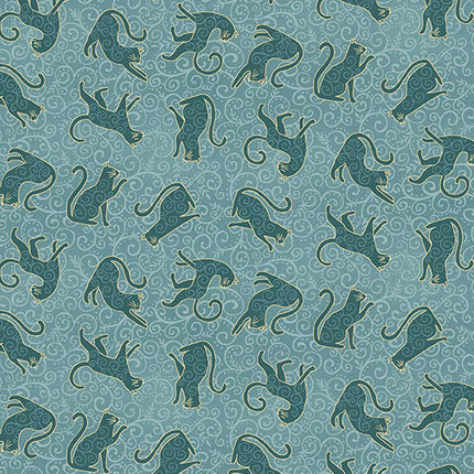 Makower | Charmed | Whiskers | Teal