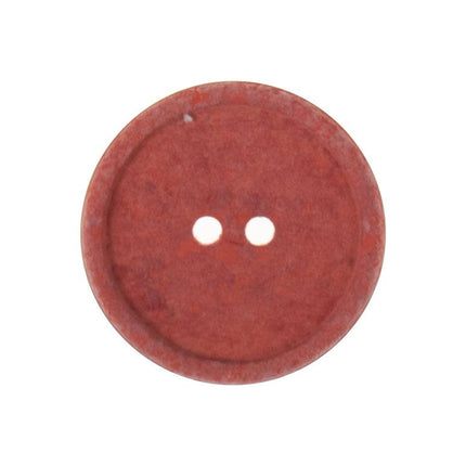 20mm Eco Button | 2 Hole | Recycled Cotton | Red - Hollies Haberdashery UK