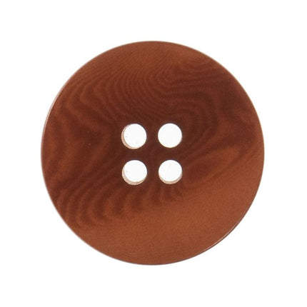 23mm Eco Button | 4 Hole | Corozo | Medium Brown - Hollies Haberdashery UK