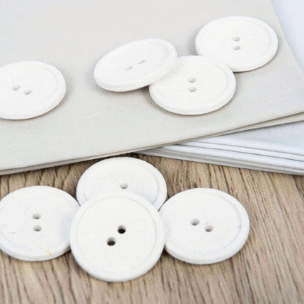 25mm Eco Button | 2 Hole | Recycled Cotton | Light Brown - Hollies Haberdashery UK