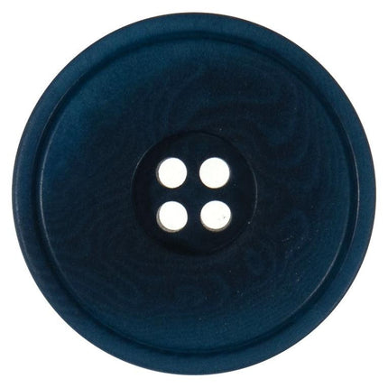 27mm Eco Button | 4 Hole | Corozo | Rimmed Navy - Hollies Haberdashery UK