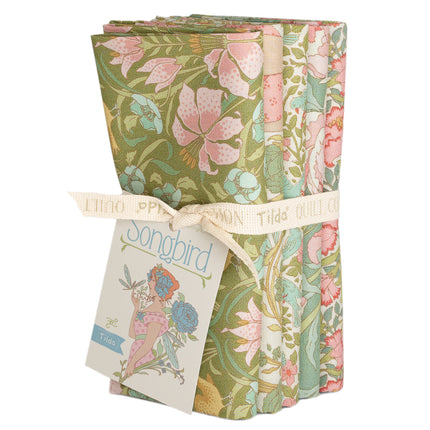 Tilda Songbird | Lot de coupons Fat Quarter | Vert (5)