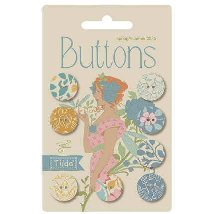Tilda Songbird | Buttons | 16mm Blue Yellow PRE ORDER FEB