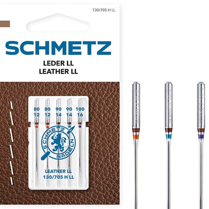 Schmetz | Sewing Machine Needles | Leather LL Assorted 80(12)-100(16)