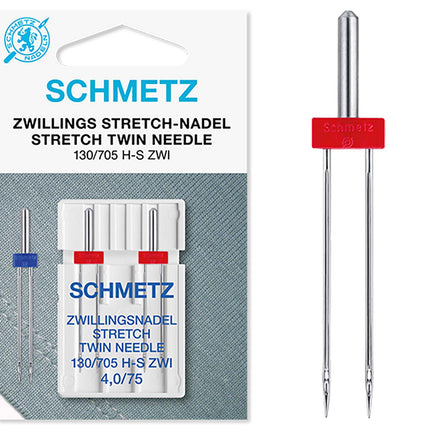 Schmetz | Sewing Machine Needles | Stretch Twin 75(11) 4.0mm