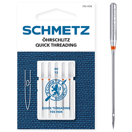 Schmetz | Sewing Machine Needles | Quick Threading 80(12)