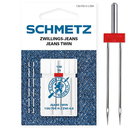 Schmetz | Sewing Machine Needles | Jeans Twin 100(16) 4.0mm