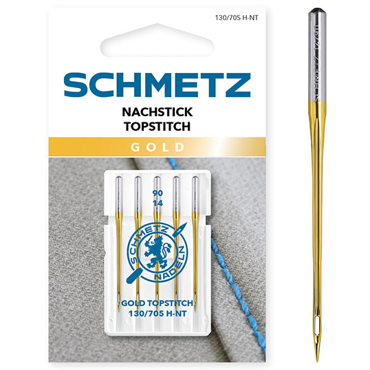 Schmetz | Sewing Machine Needles | Gold Top-stitch 90(14)