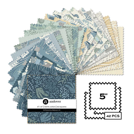 Makower | Driftwood | 5" Charm Pack