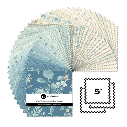 Edyta Sitar | L'Oiseau qui Coud | Lot de 42 carrés de tissu de 12,7 cm