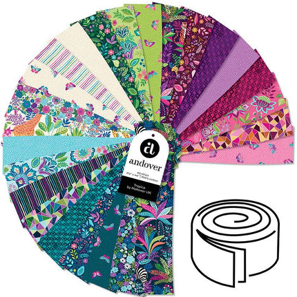 Makower | Tropica | Rouleau de tissu (Jelly Roll) de 2,5''