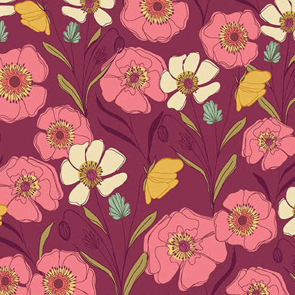 Makower | Meadow Walk | Poppies Meadow | Raspberry