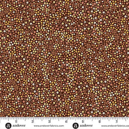 Makower Hello Autumn | Mini Blooms | Brown