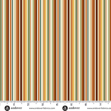Makower Hello Autumn | Stripe | Brown
