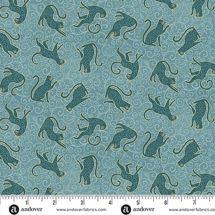 Makower | Charmed | Whiskers | Teal
