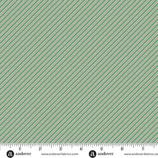 Makower | The Nutcracker | Candy Cane Stripe | Green