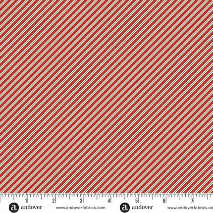Makower | The Nutcracker | Candy Cane Stripe | Red