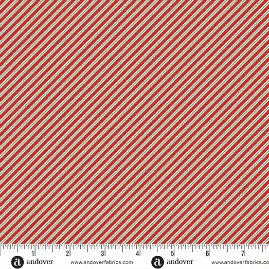 Makower | The Nutcracker | Candy Cane Stripe | Red