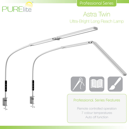 Purelite | Ultra-Bright Lamp | Astra Twin Long Reach