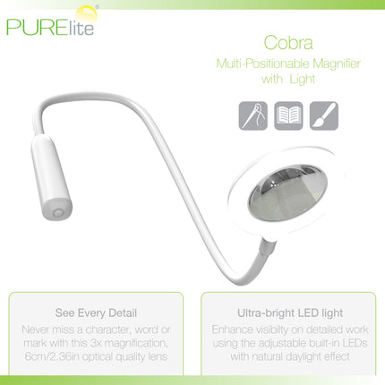Purelite | Ultra-Bright Magnifying Light | Cobra Multi-Position