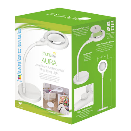 Purelite | Ultra-Bright Magnifying Light | Aura Table Lamp