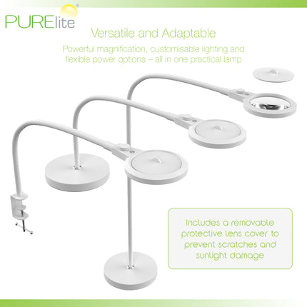 Purelite | Ultra-Bright Magnifying Lamp | Apollo 3-in-1