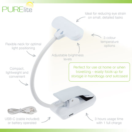 Purelite | Ultra-Bright Lamp | Clip Portable Light