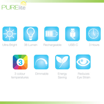 Purelite | Ultra-Bright Lamp | Clip Portable Light