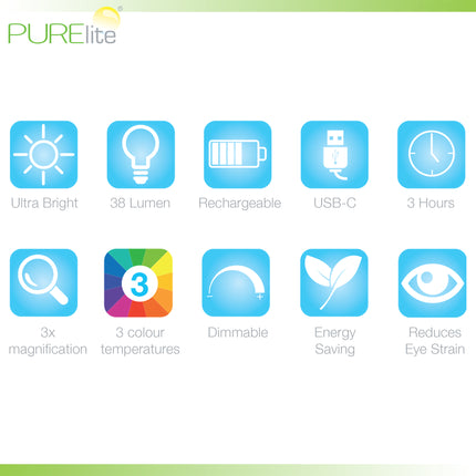 Purelite | Ultra-Bright Magnifying Light | Vue Clip-On
