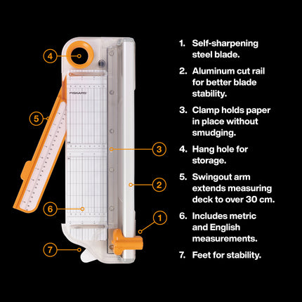 Fiskars | Paper Trimmer | Recycled Rotary Titanium Ø45mm 30cm or A4