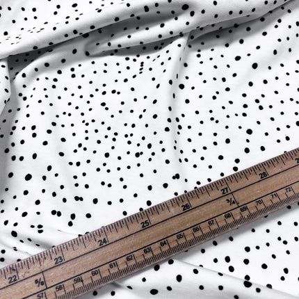 Ink Dots Cotton Jersey - White - Hollies Haberdashery UK