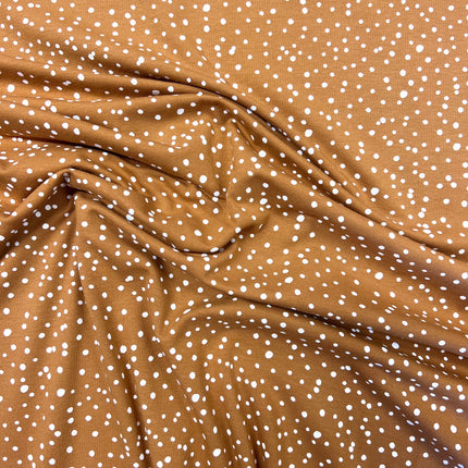 Ink Dots Cotton Jersey - Caramel - Hollies Haberdashery UK