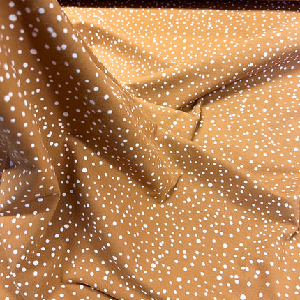 Ink Dots Cotton Jersey - Caramel - Hollies Haberdashery UK