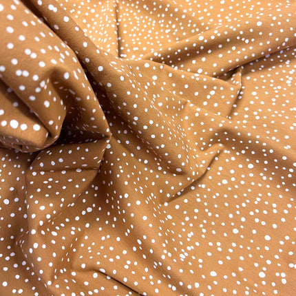 Ink Dots Cotton Jersey - Caramel - Hollies Haberdashery UK