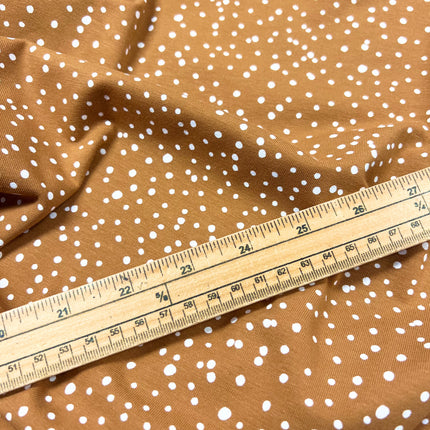 Ink Dots Cotton Jersey - Caramel - Hollies Haberdashery UK